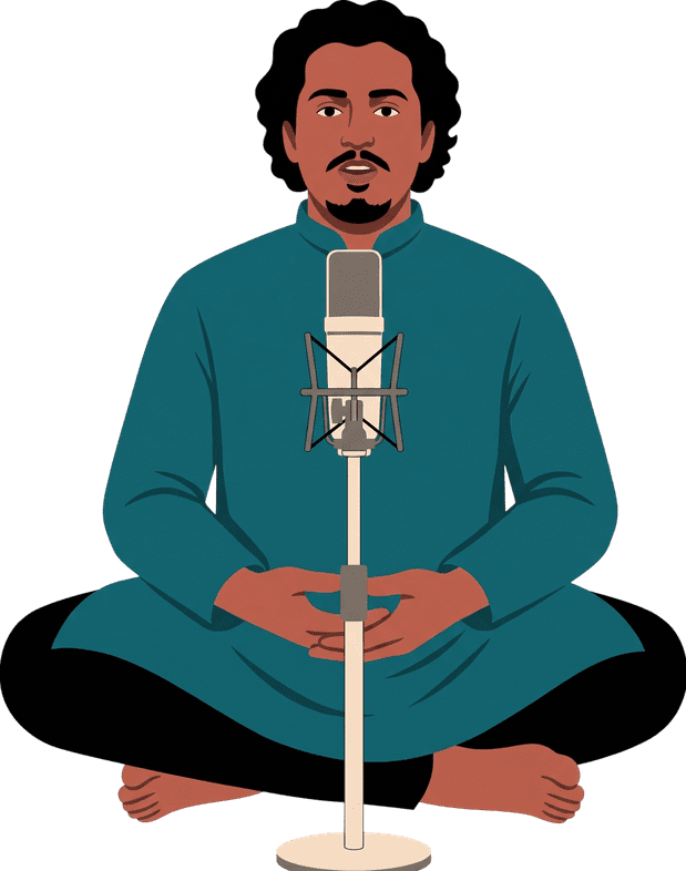 Singer at the mic